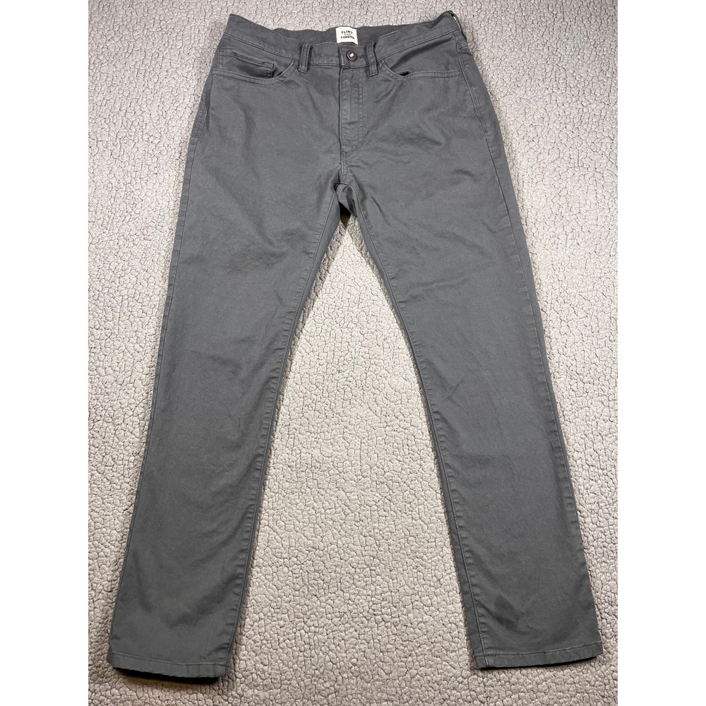 Flint and Tinder Slim Fit Chinos‎ Pants Charcoal Grey Mens Size 31x30